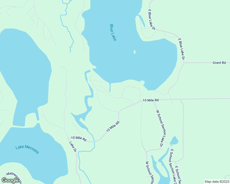 map of restaurants, bars, coffee shops, grocery stores, and more near 9928 Point Drive in Mecosta
