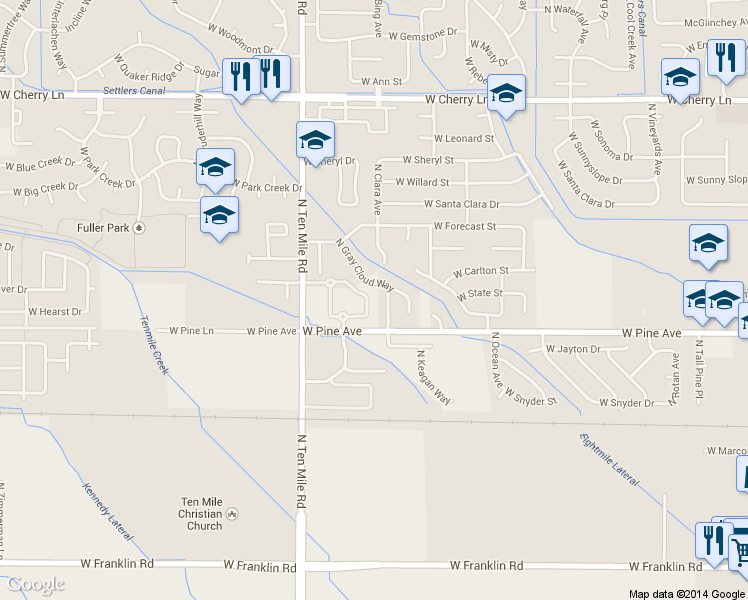map of restaurants, bars, coffee shops, grocery stores, and more near 914 North Bonsai Lane in Meridian