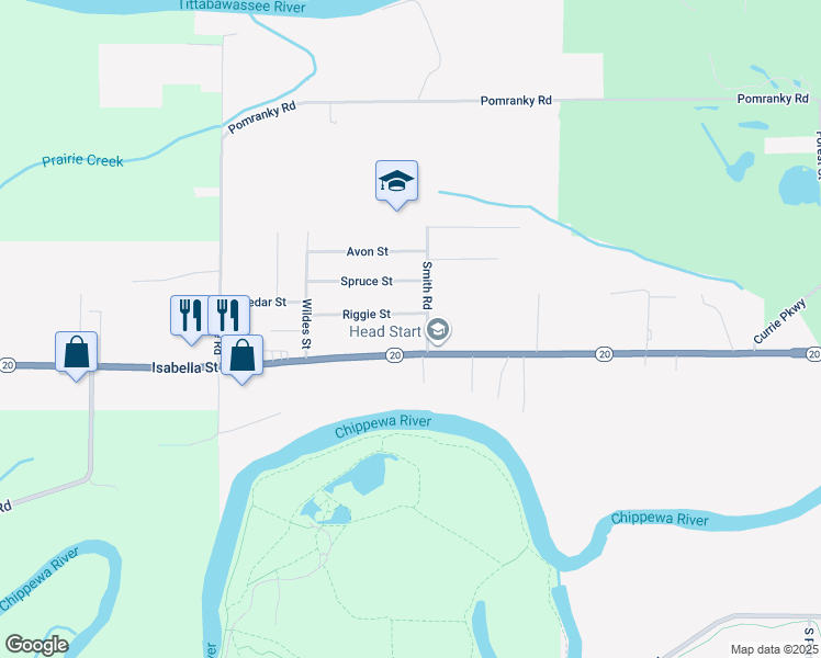 map of restaurants, bars, coffee shops, grocery stores, and more near in Midland