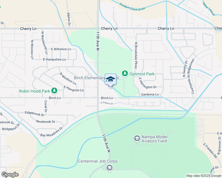 map of restaurants, bars, coffee shops, grocery stores, and more near 6900 Birch Lane in Nampa
