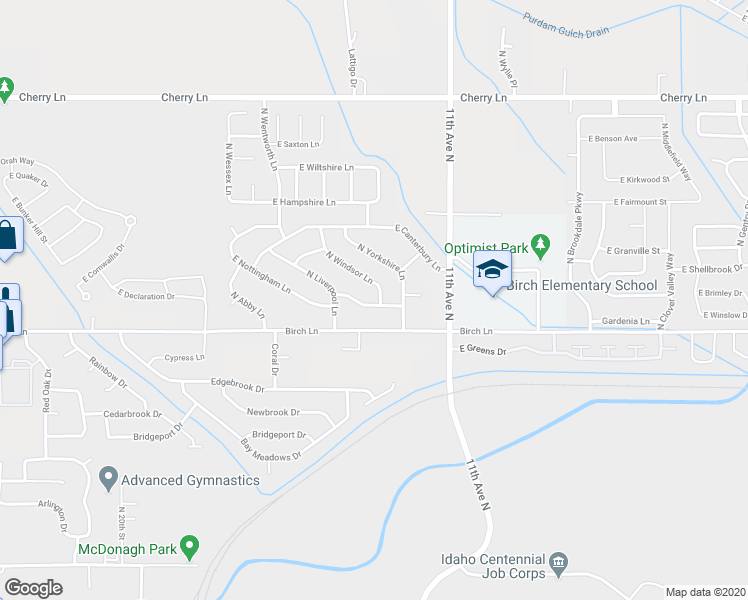 map of restaurants, bars, coffee shops, grocery stores, and more near 7166 East Hampton Lane in Nampa
