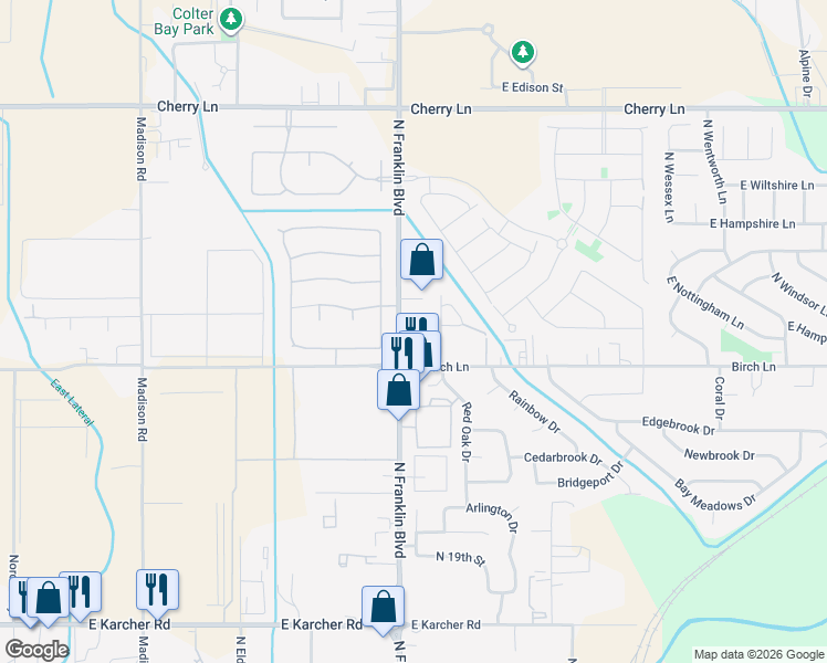 map of restaurants, bars, coffee shops, grocery stores, and more near 16626 North Franklin Boulevard in Nampa