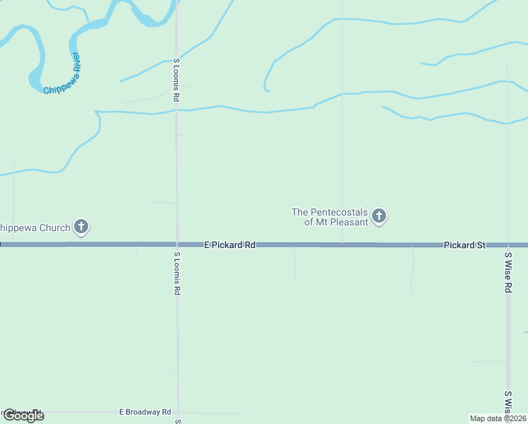 map of restaurants, bars, coffee shops, grocery stores, and more near 9279 East Pickard Road in Mount Pleasant
