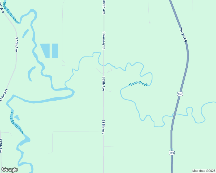 map of restaurants, bars, coffee shops, grocery stores, and more near 8852 385th Avenue in Blue Earth