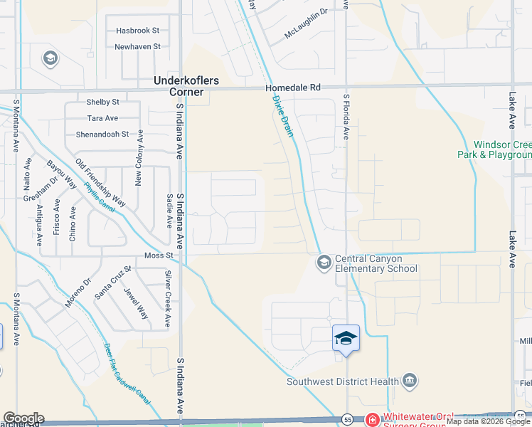map of restaurants, bars, coffee shops, grocery stores, and more near 13779 Paraiso Street in Caldwell