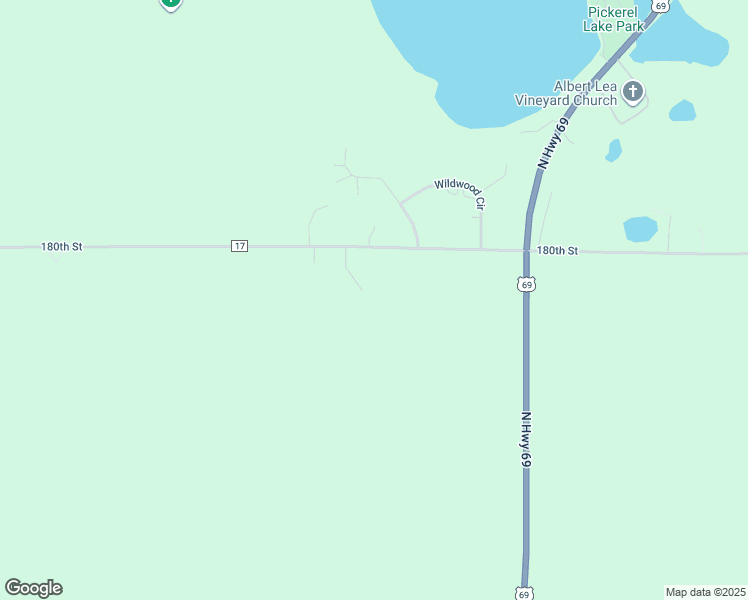 map of restaurants, bars, coffee shops, grocery stores, and more near 73007 180th Street in Albert Lea