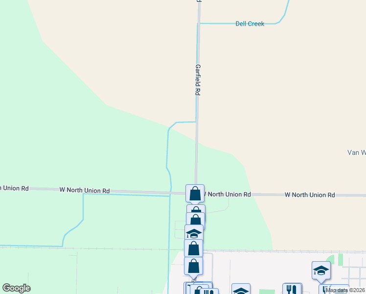 map of restaurants, bars, coffee shops, grocery stores, and more near 4212-4498 Garfield Rd in Auburn