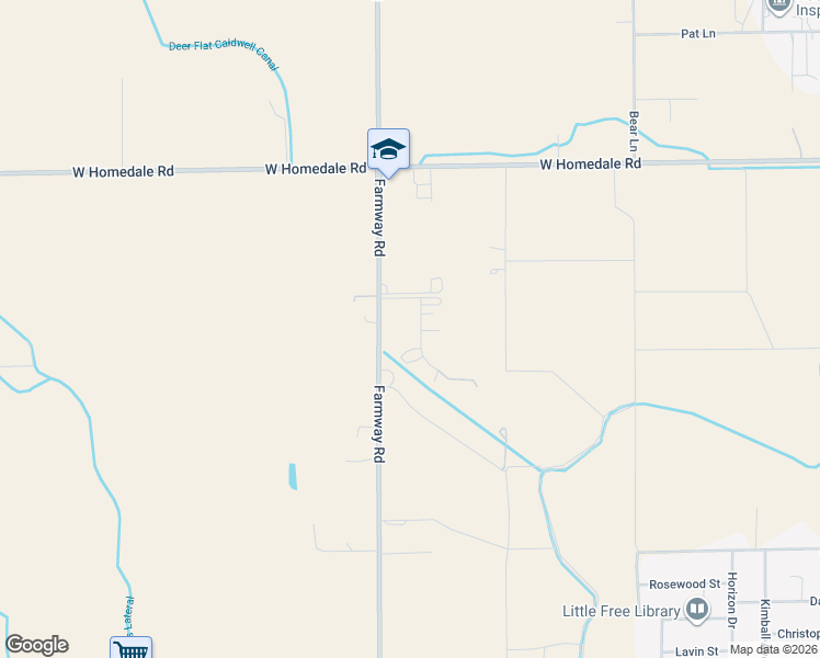 map of restaurants, bars, coffee shops, grocery stores, and more near 16689 Buckaroo Circle in Caldwell