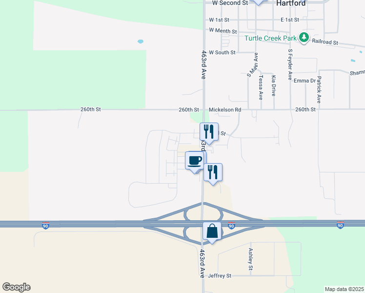 map of restaurants, bars, coffee shops, grocery stores, and more near 409 West Barker Place in Hartford