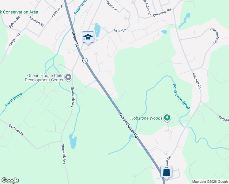 map of restaurants, bars, coffee shops, grocery stores, and more near 88 Ocean House Road in Cape Elizabeth