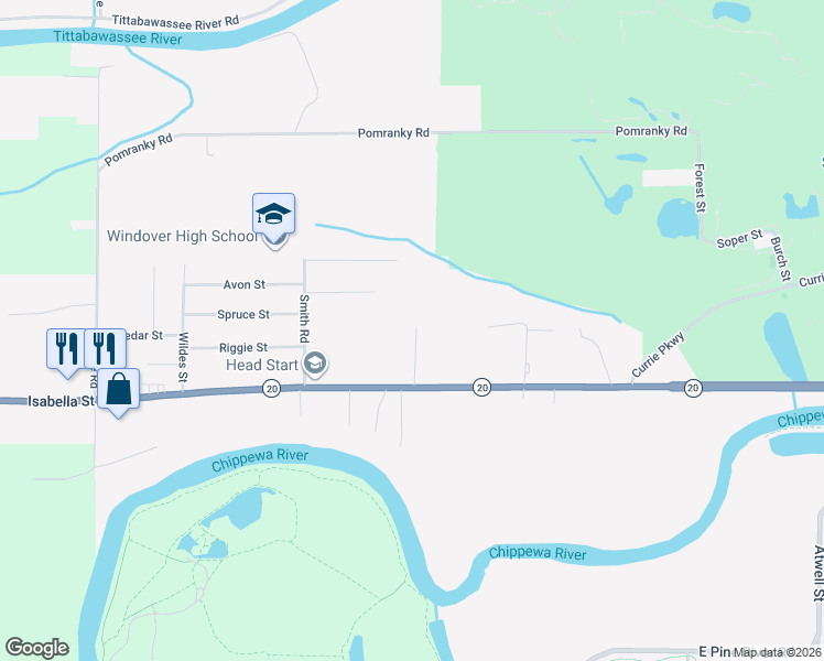 map of restaurants, bars, coffee shops, grocery stores, and more near 520 Hutchison Lane in Midland