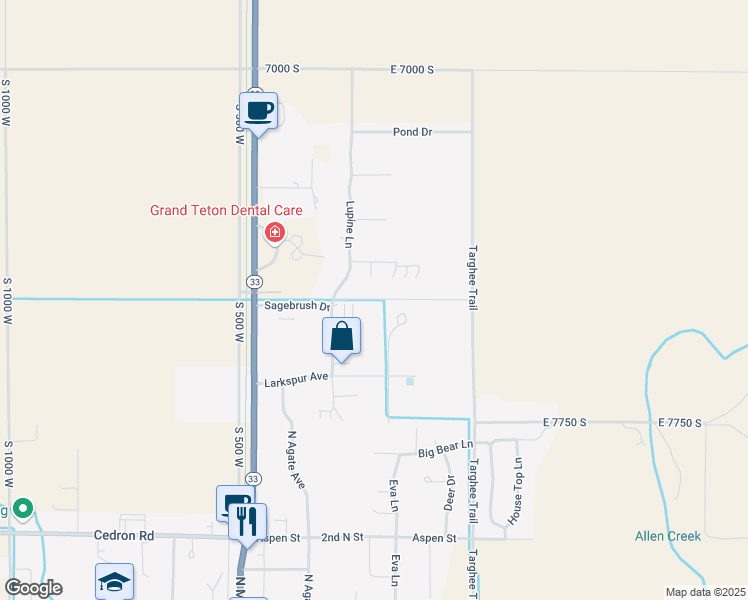 map of restaurants, bars, coffee shops, grocery stores, and more near 7552 Mountain Laurel Drive in Victor