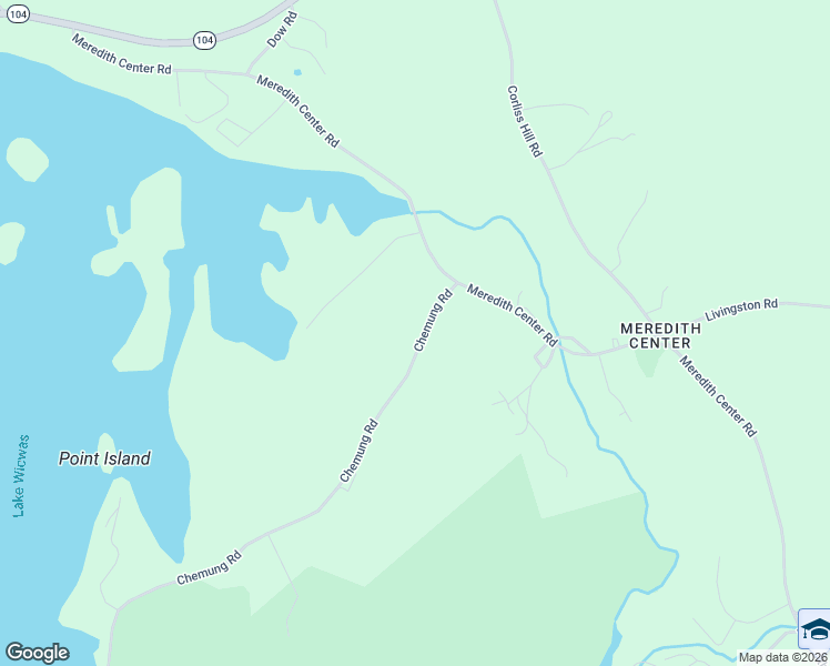 map of restaurants, bars, coffee shops, grocery stores, and more near 12 Chemung Road in Meredith