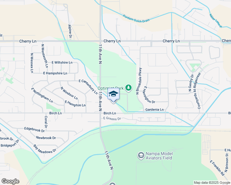 map of restaurants, bars, coffee shops, grocery stores, and more near 6900 Birch Lane in Nampa