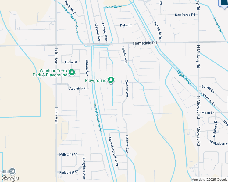 map of restaurants, bars, coffee shops, grocery stores, and more near 12587 Colusa Street in Caldwell
