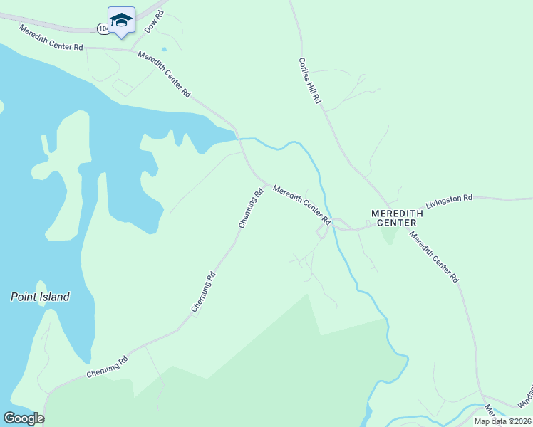 map of restaurants, bars, coffee shops, grocery stores, and more near 12 Chemung Road in Meredith