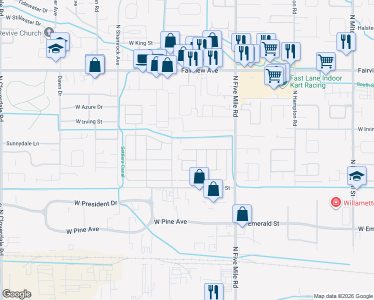 map of restaurants, bars, coffee shops, grocery stores, and more near 549 Silver City Drive in Boise