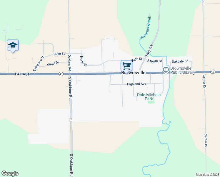 map of restaurants, bars, coffee shops, grocery stores, and more near West Ave in Brownsville