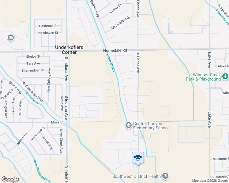 map of restaurants, bars, coffee shops, grocery stores, and more near 16714 Zaragosa Way in Caldwell