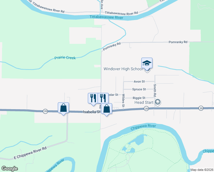 map of restaurants, bars, coffee shops, grocery stores, and more near 808 Vance Road in Midland