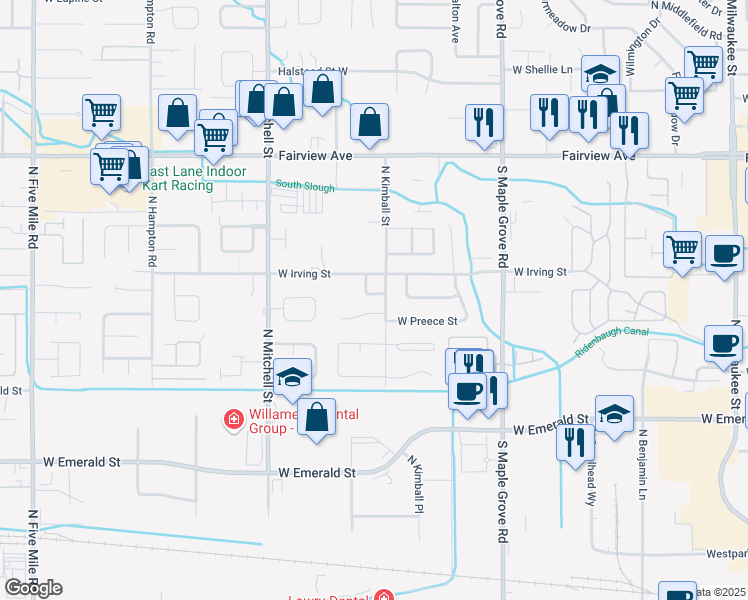 map of restaurants, bars, coffee shops, grocery stores, and more near 9443 West Susan Street in Boise
