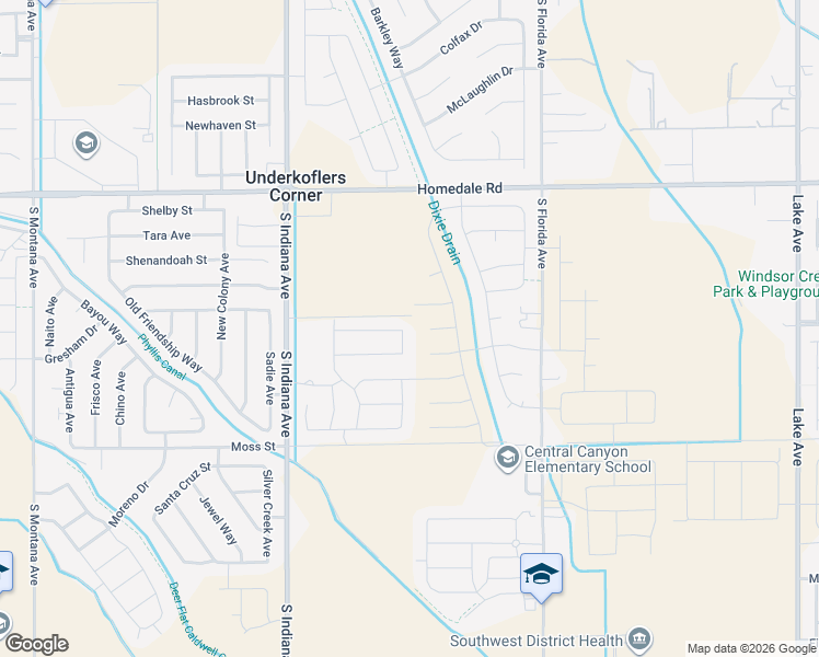 map of restaurants, bars, coffee shops, grocery stores, and more near 16714 Zaragosa Way in Caldwell