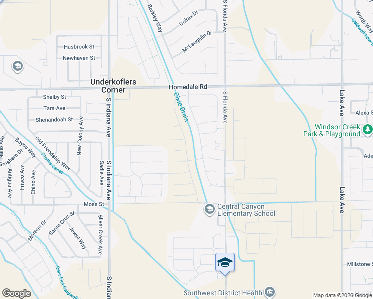 map of restaurants, bars, coffee shops, grocery stores, and more near 16714 Zaragosa Way in Caldwell