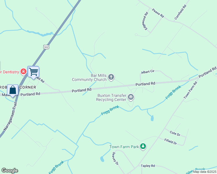 map of restaurants, bars, coffee shops, grocery stores, and more near 13 Hermit Thrush Drive in Buxton