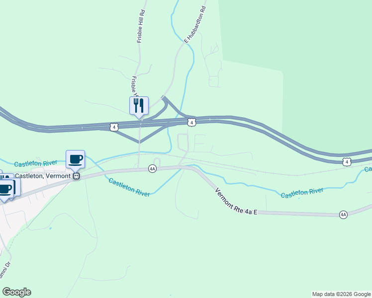 map of restaurants, bars, coffee shops, grocery stores, and more near 81 Cramton Road in Castleton