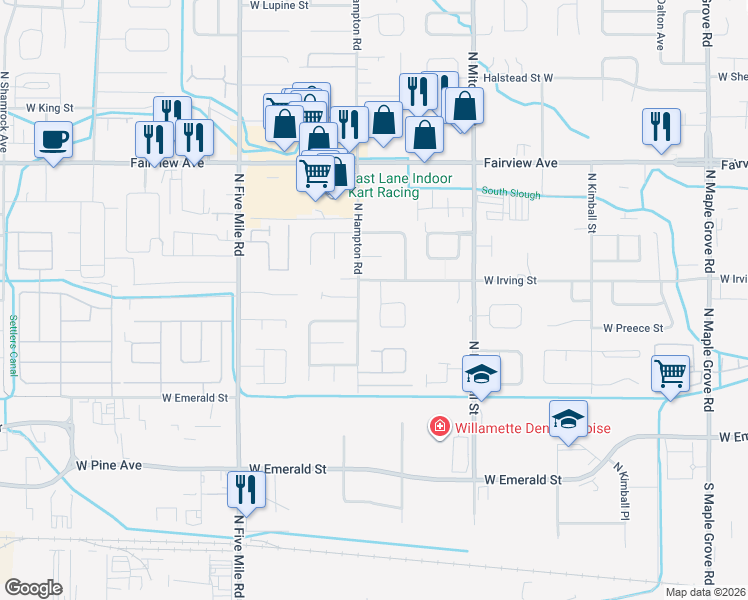 map of restaurants, bars, coffee shops, grocery stores, and more near 1187 North Dove Avenue in Boise