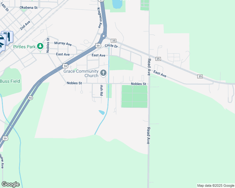 map of restaurants, bars, coffee shops, grocery stores, and more near 633 James Boulevard in Worthington
