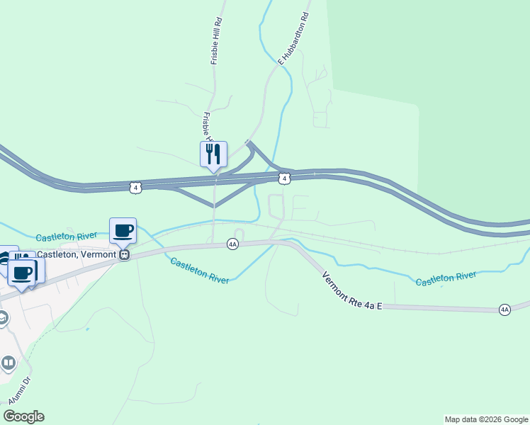 map of restaurants, bars, coffee shops, grocery stores, and more near 81 Cramton Road in Castleton