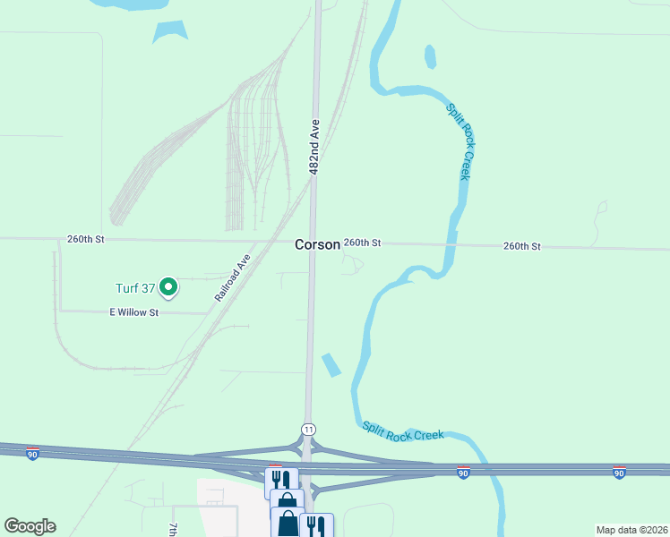 map of restaurants, bars, coffee shops, grocery stores, and more near Corson St in Brandon