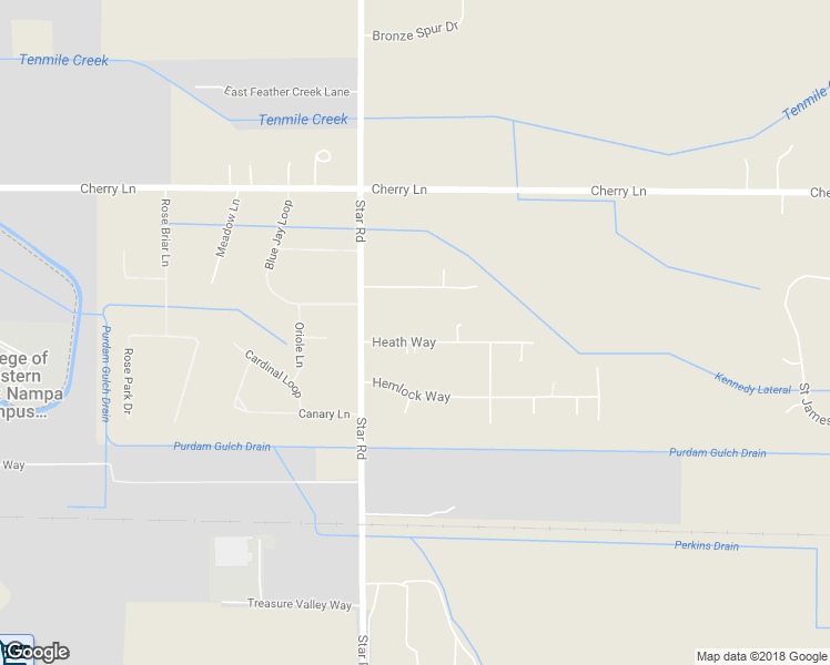 map of restaurants, bars, coffee shops, grocery stores, and more near 4858 Heath Way in Nampa