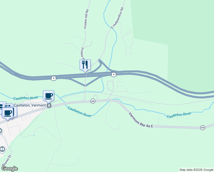 map of restaurants, bars, coffee shops, grocery stores, and more near 81 Cramton Road in Castleton