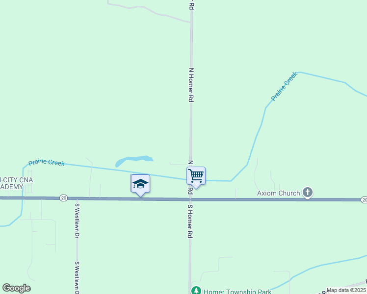 map of restaurants, bars, coffee shops, grocery stores, and more near 125 North Homer Road in Midland