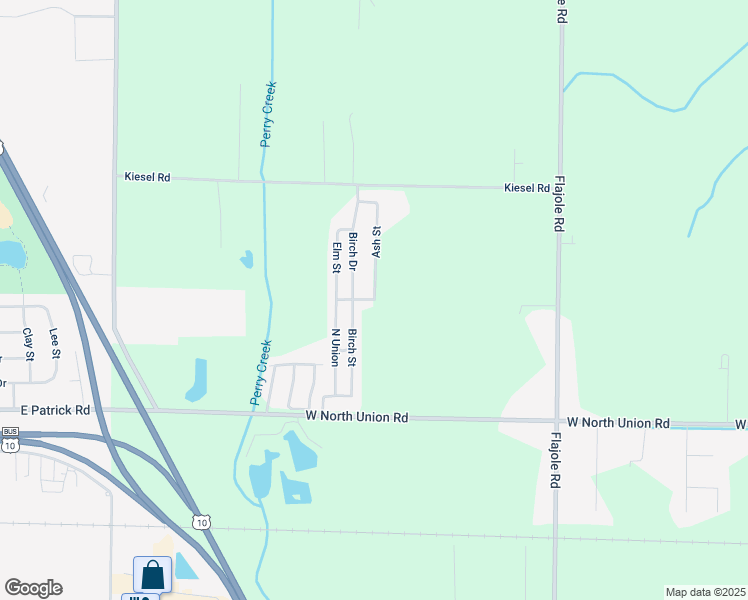 map of restaurants, bars, coffee shops, grocery stores, and more near Ash St in Williams Township