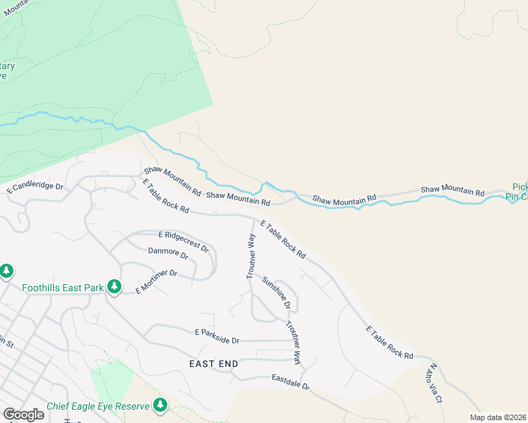 map of restaurants, bars, coffee shops, grocery stores, and more near 2308 East Table Rock Road in Boise