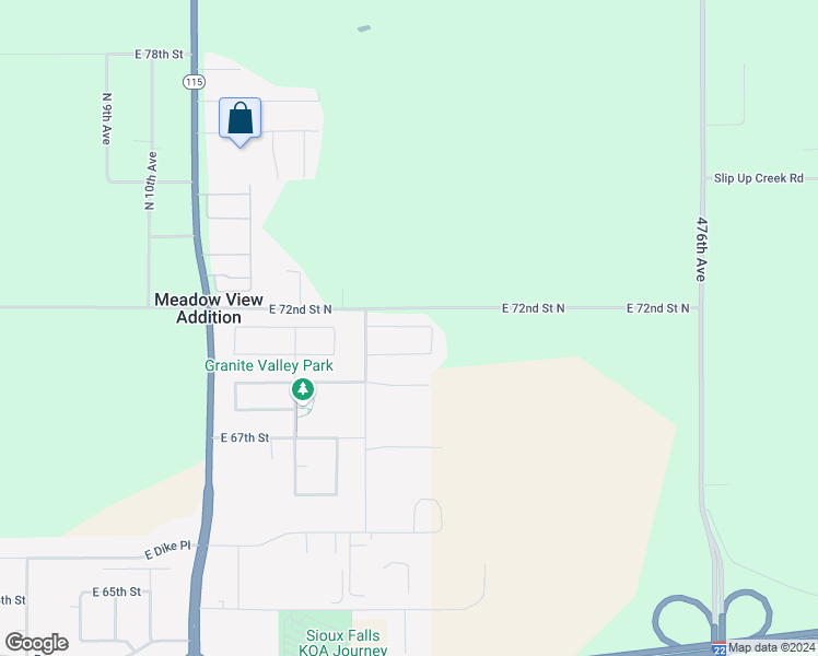 map of restaurants, bars, coffee shops, grocery stores, and more near 1801 East 71st Street North in Sioux Falls