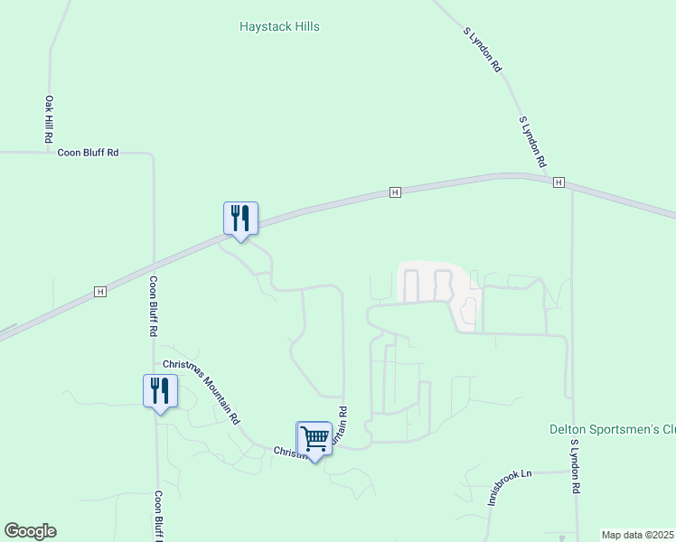 map of restaurants, bars, coffee shops, grocery stores, and more near S836 Christmas Mountain Road in Wisconsin Dells