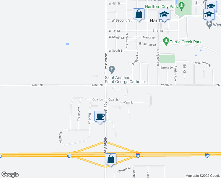 map of restaurants, bars, coffee shops, grocery stores, and more near 600 South Western Avenue in Hartford