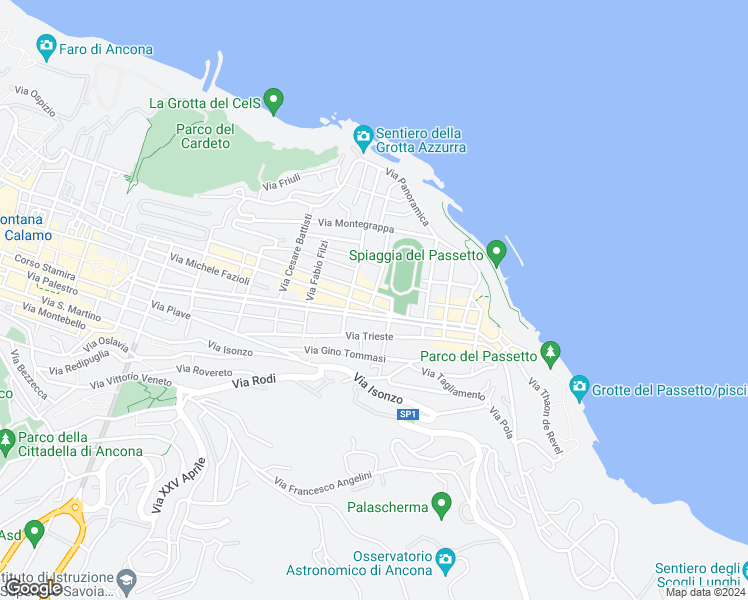 map of restaurants, bars, coffee shops, grocery stores, and more near in Ancona