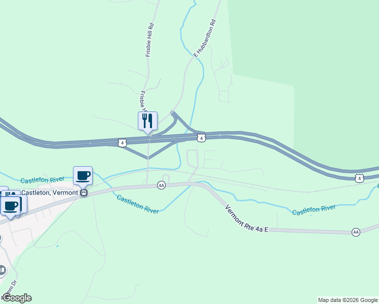 map of restaurants, bars, coffee shops, grocery stores, and more near 81 Cramton Road in Castleton