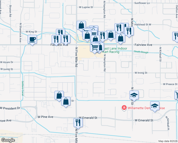 map of restaurants, bars, coffee shops, grocery stores, and more near 10370 West Irving Court in Boise
