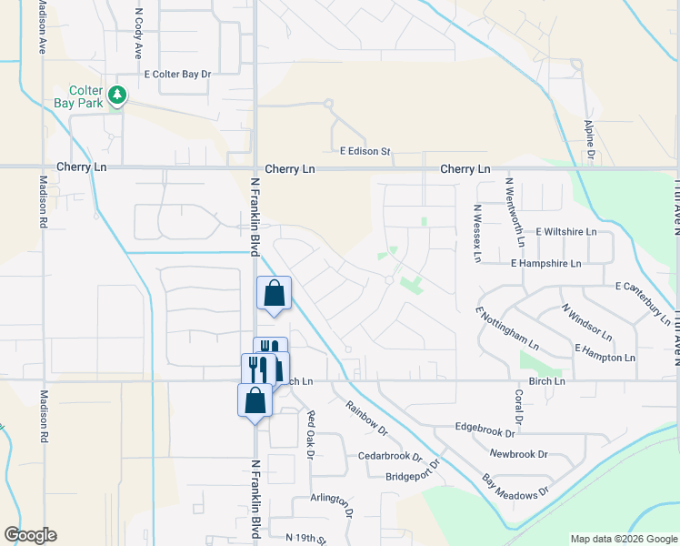 map of restaurants, bars, coffee shops, grocery stores, and more near 7776 Tea Party Drive in Nampa
