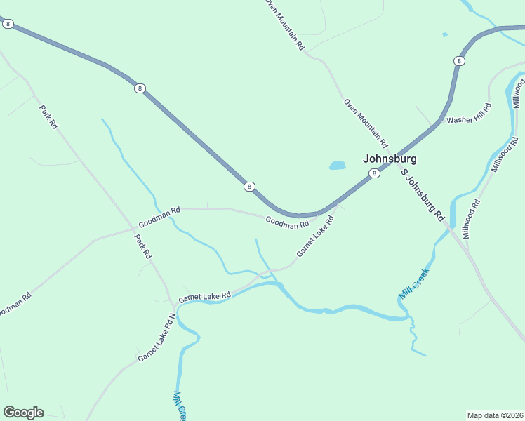 map of restaurants, bars, coffee shops, grocery stores, and more near 3388 New York 8 in Johnsburg