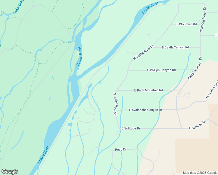 map of restaurants, bars, coffee shops, grocery stores, and more near 9425 North Snake River Drive in Jackson