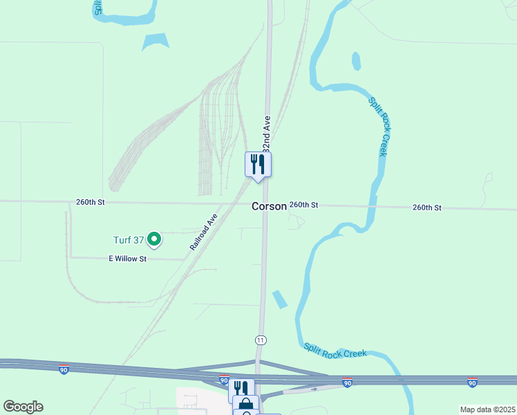 map of restaurants, bars, coffee shops, grocery stores, and more near 25983 482nd Avenue in Brandon