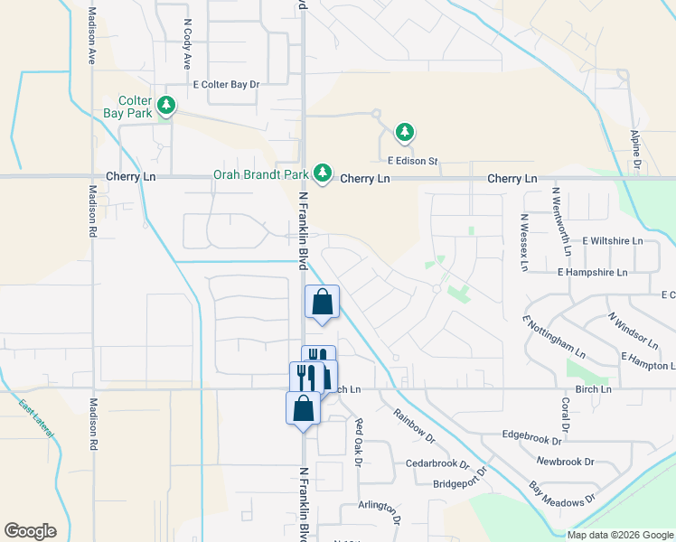 map of restaurants, bars, coffee shops, grocery stores, and more near 7911 East Quaker Drive in Nampa