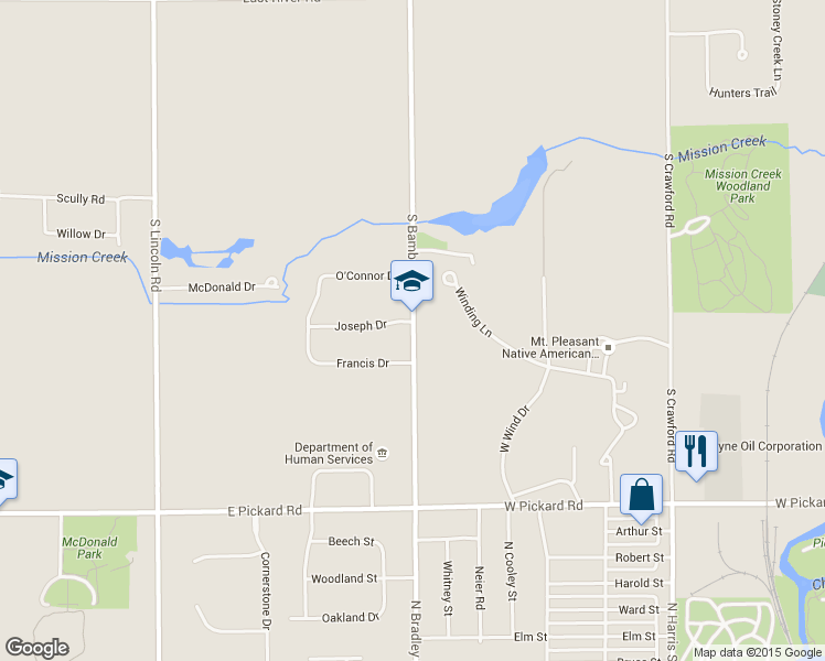 map of restaurants, bars, coffee shops, grocery stores, and more near 1660 South Bamber Road in Mount Pleasant